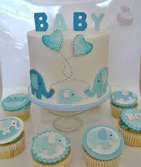 Baby Boy Elephant Baby Shower Cake With Matching Elephant Cupcakes See My Faceboo Elephant Baby Shower Cake Baby Shower Cupcakes Baby Shower Cupcakes For Boy