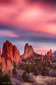 Garden Of The Gods Sunset Sky Portrait Colorado Travel Colorado Sunset Sky