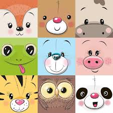 Set Of Cute Animals Faces Set Of Cute Cratoon Square Animals Faces Ad Animals Cute Set Faces Href Animal Faces Cartoon Drawings Animal Drawings