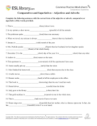 The worksheet contains an answer key. Comparatives Superlatives Worksheet With Answers
