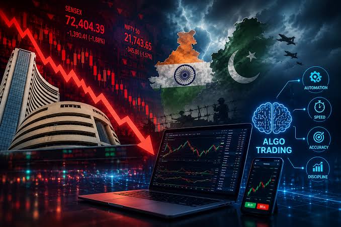 Sensex & Nifty 50 Tumble Amid India-Pakistan Tensions: How Algo Trading Empowers Intraday Traders in Volatile Markets | Barterminds