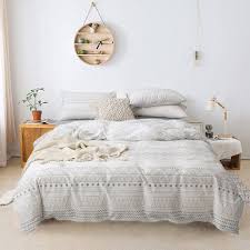 A comforter is the blanket going right onto your bed, whereas a duvet insert is a blanket that goes inside a cover.) Amazon Com Tribal Duvet Cover Twin Grey Stripe Aesthetic Bedding Set 3 Pieces Ultra Soft Breathable Boho Cotton Comforter Cover With Zipper Ties 1 Aztec White Duvet Cover 2 Pillowcases No Comforter