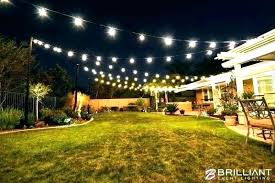 Outdoor party string lights hanging in backyard garden. Fresh Ideas Outdoor Lighting Ideas For Backyard Party