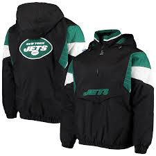 Men S Starter Black New York Jets Nfl 100 Quarter Zip Breakaway Jacket