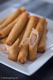Grilled chicken strawberry spring rolls. Lumpia Recipe