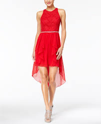 City Studios Juniors Lace High Low Dress Macys Com High Low Cocktail Dress Red High Low Dress White High Low Dress