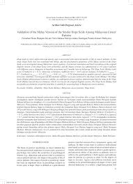 Malaysian journal of health sciences (jskm) will publish original manuscripts in malay and english articles are published in english and malay. Pdf Validation Of The Malay Version Of The Snyder Hope Scale Among Malaysian Cancer Patients