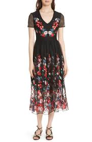 Raphael Embroidered Midi Dress Main Color Black 210 Embroidered Midi Dress Dresses Midi Dress