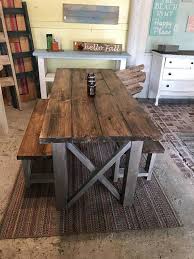 Rustic Wooden Farmhouse Table Set With Provincial Brown Top Etsy Rustic Kitchen Tables Rustic Farmhouse Table Farmhouse Kitchen Tables