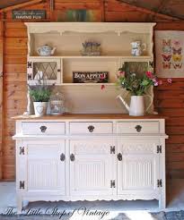 Stunning Linenfold Tudor Rose Welsh Dresser By Old Charm Classic Shabby Chic Painted In Farrow B Shabby Chic Dresser Shabby Chic Furniture Chic Furniture