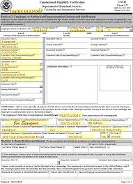 Permanent resident card issuing authority. Examples Of Completed Form I 9