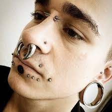 Cool Boys In Leather Septum Piercing Men Men S Piercings Face Piercings