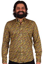 Maybe you would like to learn more about one of these? Satin Optik Paisley Hemd Senfgelb Bunt Retro Look