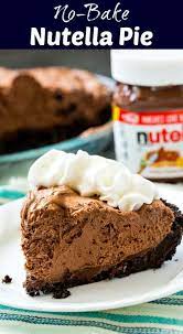 No Bake Nutella Pie Spicy Southern Kitchen Recipe Nutella Recipes Nutella Desserts Nutella Pie