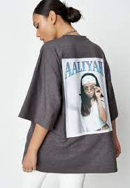 Of 3 related products on wanelo, here are 3 we think you'll love Tall Charcoal Aaliyah Graphic Drop Shoulder T Shirt Missguided