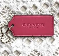 COACH Hang Tag Charm Pink Patent Leather COACH Ball Chain 2.5”x 1" Gift Bag