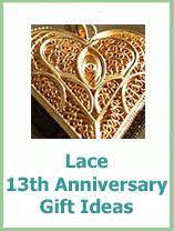 Lace represents elegance, delicacy and refined beauty, and also the graceful intertwining of threads, as per the intertwining souls of two compatible persons in a solid marriage. Lace 13th Anniversary Gift Ideas 13th Anniversary Gifts Anniversary Gifts 13th Anniversary