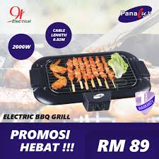 As you're grilling, the temperatures pop up on a large lcd screen that displays the set temperature goal and current temperature of the probe reading. Panalux Electric Bbq Grill Set Pbg 801 Shopee Malaysia