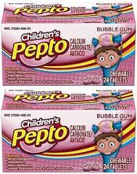 details about pepto bismol original childrens chewable tablets bubble gum 24ct 2 pack