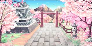 Cherry blossom traditional vintage style japanese sakura woodblock art featuring mountain fuji and japanese temple with japanese kanji text saying cherry blossom. 17 Best Anime Wallpaper Scenery Shrine Cherry Blossom Tree Model Anime Wallpapers