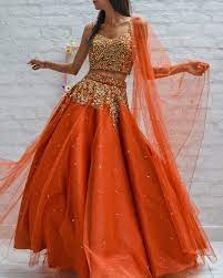 Kolkata Lehenga Shopping Guide Indian Fashion Dresses Bridal Lehenga Indian Bridal Lehenga Orange