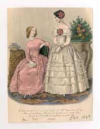 women 1849 plate 004 fashion illustration vintage 1840s fashion plate fashion plates