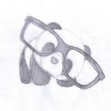 Baby Panda With Large Glasses Black And White Pencil Sketch On White Background What To Draw When Cute Turtle Drawings Cute Easy Drawings Easy Animal Drawings