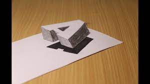You will need a pencil for drawing, ruler or squads, erase or eraser and a couple of sheets, one a4 or letter size and the other one that is bigger than this one. How To Drawing 3d Floating Letter A Step By Step 3d Trick Youtube