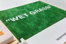 Green artificial fake synthetic grass rug garden landscape lawn carpet turf. Ikea X Virgil Abloh New Wet Grass Off White Ikea Rug Markerad Virgil Abloh Us 300 00 Virgil Abloh Ikea Virgil Abl Grass Rug Ikea Rug Modern Rug Design