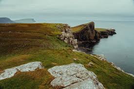 Neist point is one of the most famous lighthouses in scotland and can be found on the most westerly tip of skye near the township of glendale. Neist Point Lighthouse Amazing Tourist Attraction Scotland Uk Stock Image Image Of Idyllic Nature 132577895
