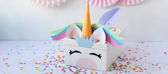 Glue or stick down the horn and ears to your. Diy Unicorn Valentine S Card Box Fun365