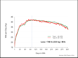 first lactation milk production for type i and iii cows