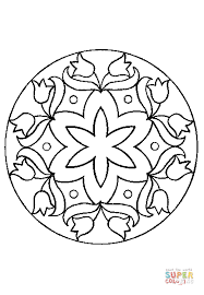 Mandala With Simple Flower Ornament Coloring Pages Flower Ornaments Free Printable Coloring Pages