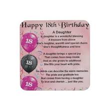 Birthday Poem For My Daughter Daughter Poem 18th Birthday Coaster Zazzle Co Uk Birthday Wishes For Daughter 18th Birthday Birthday Wishes