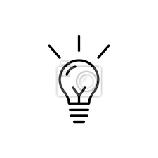 Glühbirne Erfindung Zeichen Schwarze Linie Symbol Fototapete • Fototapeten  Glühlampe, Halogen, Denkt | Myloview.de
