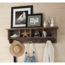 Alaterre Furniture Pomona 48 In Metal And Reclaimed Wood Entryway Coat Hook With Storage Cubbies In Rustic Natural Amba2420 The Home Depot Entryway Coat Hooks Coat Hooks On Wall Cubby Storage