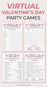 4 Virtual Valantine S Day Party Games Instant Download In 2021 Valentine S Day Party Games Valentines Day Party Valentines Day Words