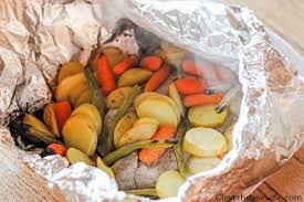 Pull pork roast out of the oven and add the vegetables all around it in one layer. Pork Tenderloin Foil Packet Clever Housewife Summer Dinner Recipes Grill Foil Dinners Foil Packets