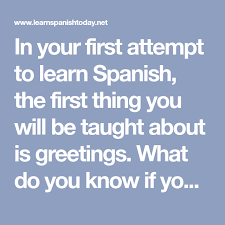 In Your First Attempt To Learn Spanish The First Thing You Will Be Taught About Is Greetings What Do You K Learning Spanish How To Say Hello Language Lessons