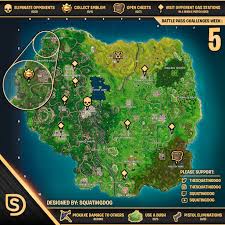 Week Five Challenges All Inclusive Cheat Sheet Fixed Fortnite Challenges How To Make Notes