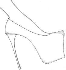 Black And White High Heels Drawing Design Your Dream Shoes With These Free High Heel Templates Shoes To Color Visit Blog For More Templates And Fashion Shoe Template Paper Shoes Shoes Drawing