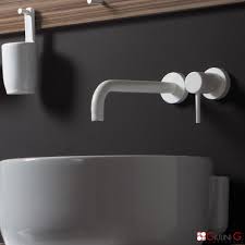 Miscelatore Lavabo A Parete Bianco Opaco Collezione Futuro Miscelatori Bagni Moderni Parete Bianca