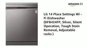 Lg dishwasher 14 place setting model no dfb424fw received on 06.09.2019. Lg 14 Place Settings Wi Fi Dishwasher Dfb424fp Silver Silent Operation Tough Stain Removal Adjustable Racks Amazon In Home Kitchen