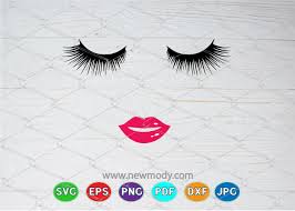 Download Eyelashes And Lips Svg Lips Svg Lashes Svg By Amittaart Thehungryjpeg Com
