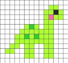 When my boys were little they loved all things so, when we were thinking about new easy perler bead patterns to make, a dinosaur perler seemed like a great idea! Cute Small Dinosaur Kandi Pattern Pearler Bead Patterns Easy Perler Bead Patterns Fuse Bead Patterns
