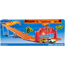 Hot wheels nascar diecast racing series race one daytona 24 of the best drivers take on daytona international speedway. Hot Wheels 3 Lane Super Speedway For Sale Online Shopping