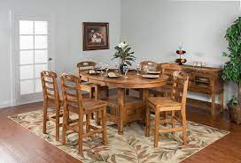 Sedona dark brown rectangular counter height dining set. Sedona Oval Family Counter Dining Table By Sunny Designs Furniturepick
