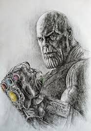 Thanos Avengers Infinity War Original Drawing Fan Art Etsy Avengers Drawings Avengers Art Marvel Art Drawings
