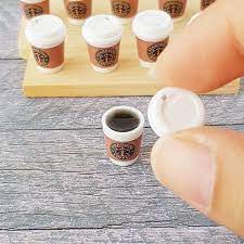 dollhouse miniatures drink beverage starbucks hot coffee cups etsy in 2021 mini things starbucks crafts miniature crafts