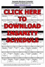 Insanity Schedule And Insanity Calendar Pdf Downloads